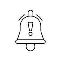 Notification bell exclamation mark on transparent background