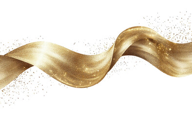 Flowing gold ribbon with sparkling accents on a dark background