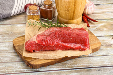 Raw beef flesh for cooking