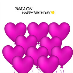 Watercolor ballon heart white pink circle party decoration decor love © achtopik