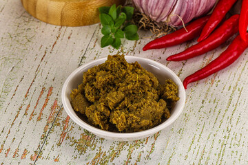 Yellow Thai spicy curry paste