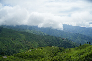mountain landscape with clouds