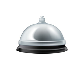 Service bell 3D render vector illustration isolated on white background. Minimal and modern vector design representing