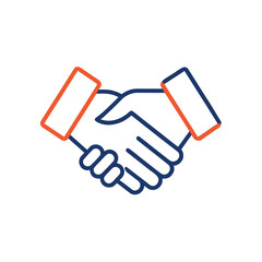 Simple line art handshake icon for business and partnership