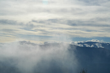 clouds over the mountains