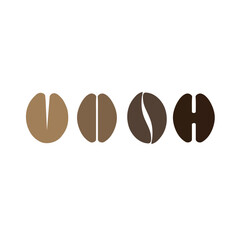 A minimalist roasted coffee beans vector illustration with different shades of brown. Perfect for coffee branding, café logos, packaging design, and beverage advertising.
