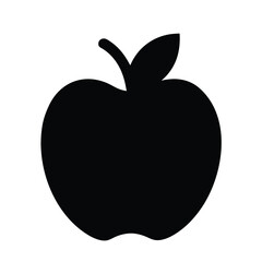 Apple Icon Silhouette Logo on White Background Vector