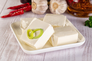 Greek traditional Feta cheese cubes