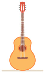 Obraz premium Cartoon Illustration of a Classical Acoustic Guitar