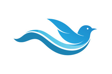 Abstract wave shaped peace dove illustration on white background