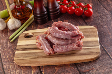 Raw chicken neck for cooking