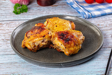 Roasted chicken thighs with spices