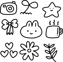 Cute Hand-Drawn Doodles Sweet Treats and Adorable Critters
