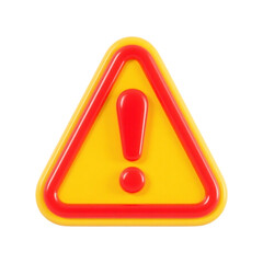 Red and Yellow Warning Sign with Exclamation Mark Symbol Illustration