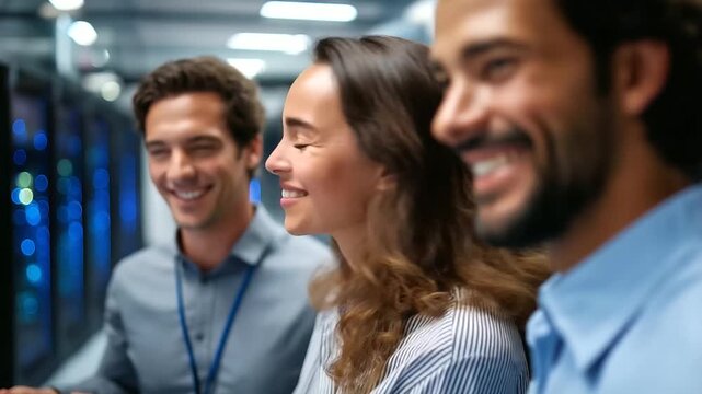 A data center engineering team implements AI virtualization frameworks on generic orchestration dashboards optimizing server clusters screens showing predictive analytics serve