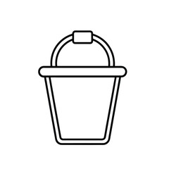 Minimalist Line Art of Household Bucket – Black and White Cleaning Tool Illustration for Sanitation, Home Maintenance, and Utility Design