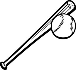 Baseball Bat and Ball Vector Illustration