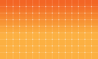 Orange Gradient Grid Background Abstract Geometric Pattern with White Lines and Dots Design