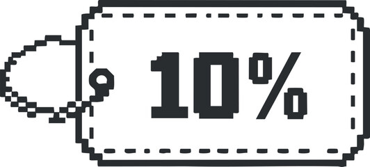 A digital illustration of a price tag showing a 10 percent discount for promotions or sales.