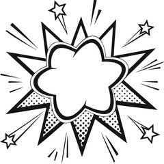 Starburst explosion speech bubble comic style vector