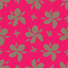 Floral botanical vector texture pattern with flowers and leaves. Seamless pattern can be used for wallpaper, pattern fills, web page background, surface textures.
