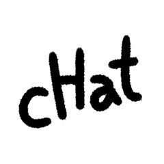 chat cute handwriting clipart with kawaii doodle style, hand drawn font, childlike sketches, cartoon outline, funny lettering, adorable handwritten elements for kids and creative designs