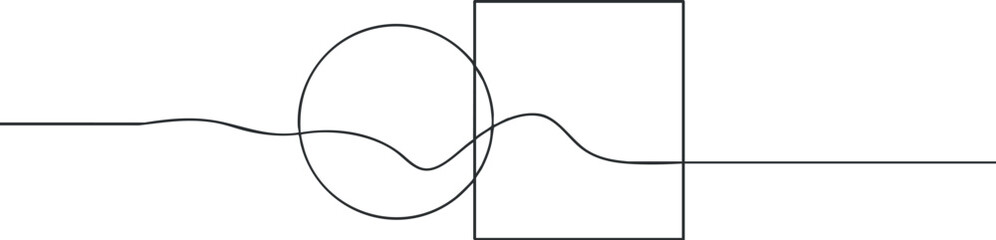 Obraz premium An abstract minimalist design featuring flowing lines and geometric shapes in a monochrome palette.