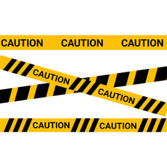Fototapeta premium Yellow Caution Tape Banner – Hazard Warning Line Design for Safety and Danger Zones
