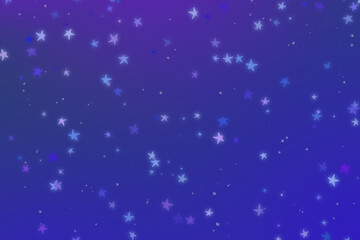 Glowing yellow star pattern on purple night sky background, dreamy and magical design.
