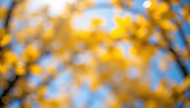 Abstract blurry bright yellow background, perfect for spring or summer designs, evokes sunshine and warmth, yellow, overlay