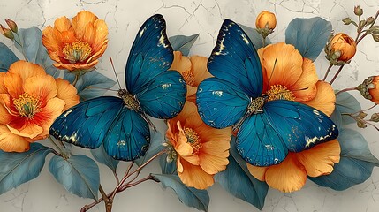 elegant butterfly flower design high resolution picture