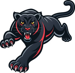Angry Black Panther Vector Mascot – Wild Animal Attack Illustration