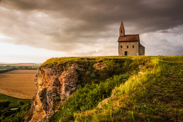 Old Roman Church at Sunset in Drazovce, Slovakia