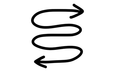 Swirling wave arrow with two heads illustration