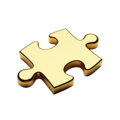 Obraz premium Gleaming golden puzzle piece, symbolizing connection, innovation, and problem solving on a stark