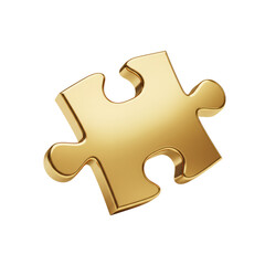 Obraz premium Gleaming golden puzzle piece, symbolic of solution, achievement, and synergy