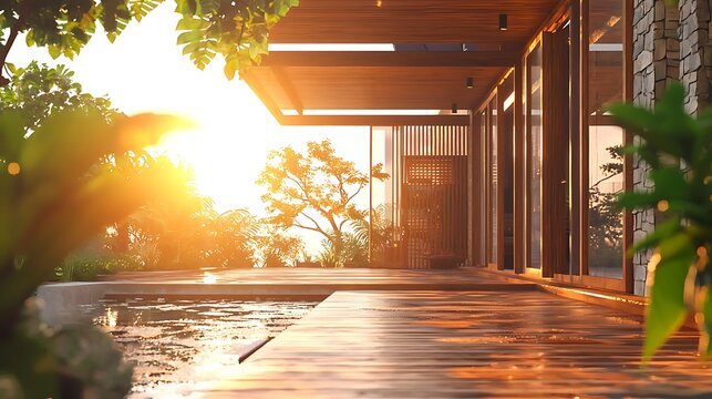 Luxury hillside home nature integrated high resolution picture