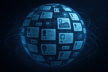 Digital Globe Composed of Medical ID and Data Interfaces