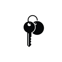 Set of Keys on Ring – Everyday Access Silhouette Vector