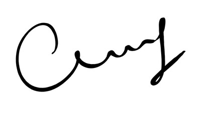 Hand-drawn black signature isolated on transparent background. Realistic handwritten autograph with smooth ink line for documents, branding, or digital design. PNG