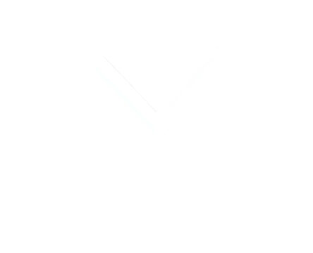 Chevron-shaped arrow pointing downward, white outline on a black background