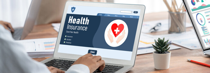 Health insurance web site brisk registration system for easy form filling