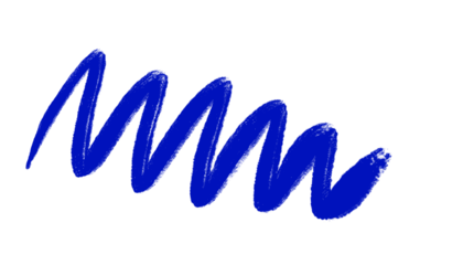 Blue hand-drawn scribble line isolated on transparent background. Crayon or chalk style zigzag stroke for creative design, notes, or highlights. PNG