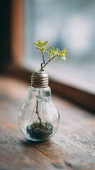 Green Idea Blooming &ndash; Plant in Lightbulb, Eco Innovation in Glass, Nature&rsquo;s Spark &ndash; Small Growth, Big Impact