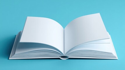 Fototapeta premium a open book on a blue surface