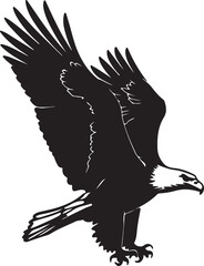 Majestic eagle soaring with outstretched wings bird