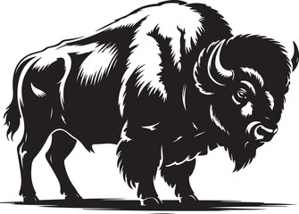 Majestic bison standing strong buffalo animal