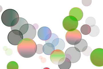Colorful bokeh circles floating on a transparent background isolated on transparent background