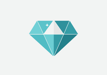 Sparkling turquoise diamond gleams with brilliant facets, symbolizing luxury, value, and precious rarity in a modern, clean presentation, perfect for finance or jewelry branding.