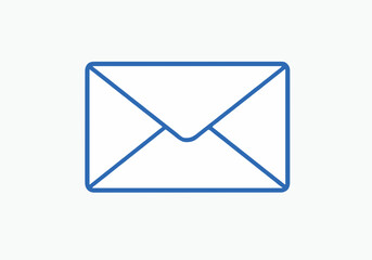 Modern blue outline of an open envelope symbolizing communication, connection, and the delivery of important messages in a digital world, perfect for business and technology themes.
